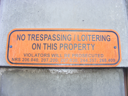 Clark County Jail in Las Vegas - No Trespassing / Loitering on This Property